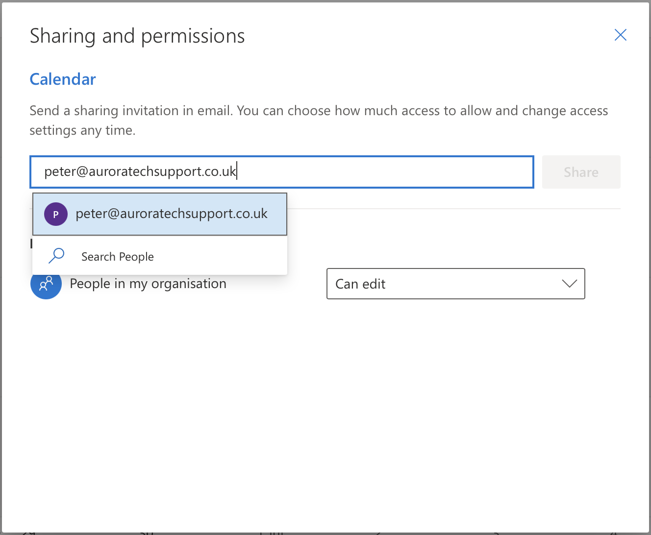 Microsoft 365 Sharing options