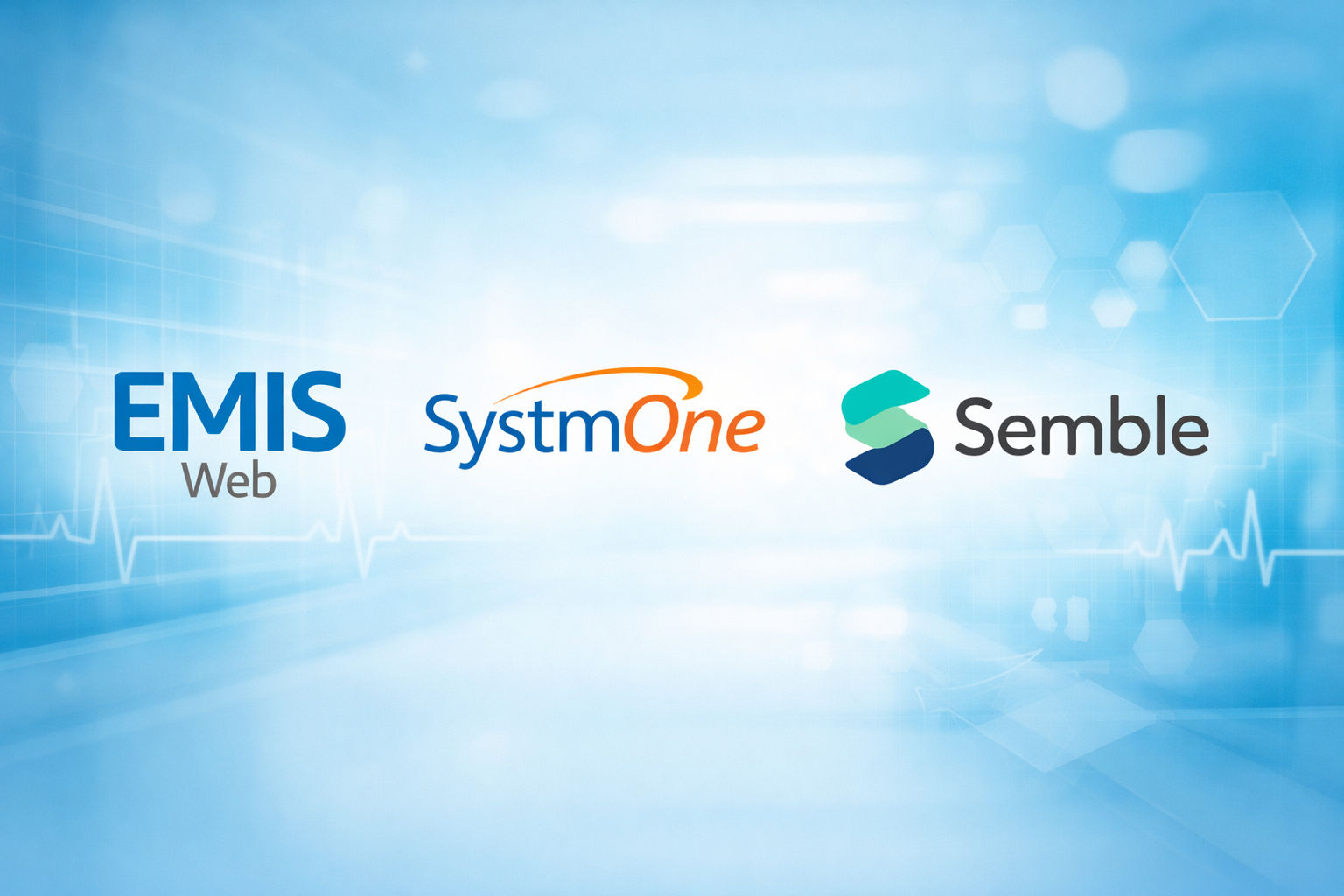Healthcare logos EMIS Web, Semble and SystmOne